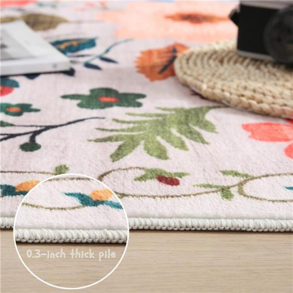NEW Floral Boho Chic Area Rug - Picture 5 of 7